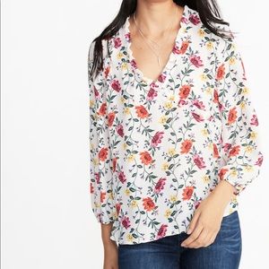 NWT White Floral Top